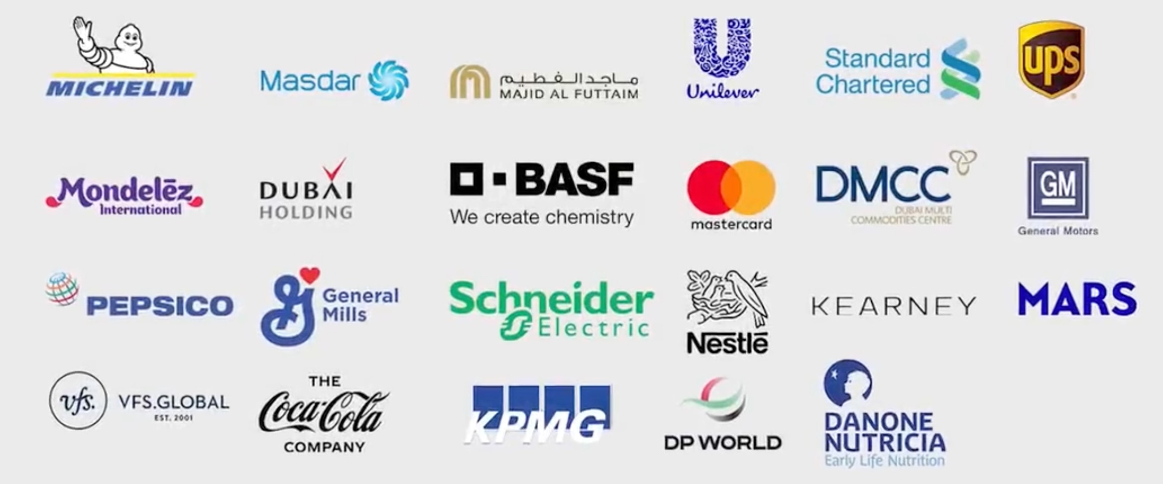 Logos of the private-sector companies signed to GBC's 30% women executives pledge