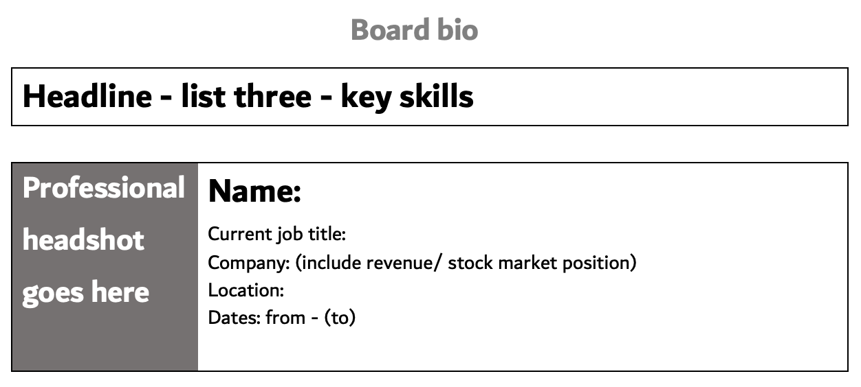 Be board-ready with your bio
