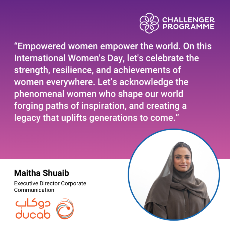 Empowered women empower the world. On this International Women’s Day, let’s celebrate the strength, resilience and achievements of women everywhere. Let’s acknowledge the phenomenal women who shape our world, forging paths of inspiration and creating a legacy that uplifts generations to come. Maitha Shuaib, Executive Director, Corporate Communication, Ducab